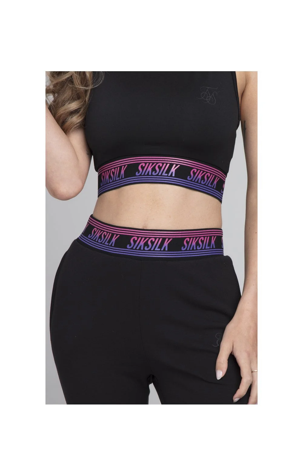 SikSilk Twilight Fade Bralette - Black - Image 2