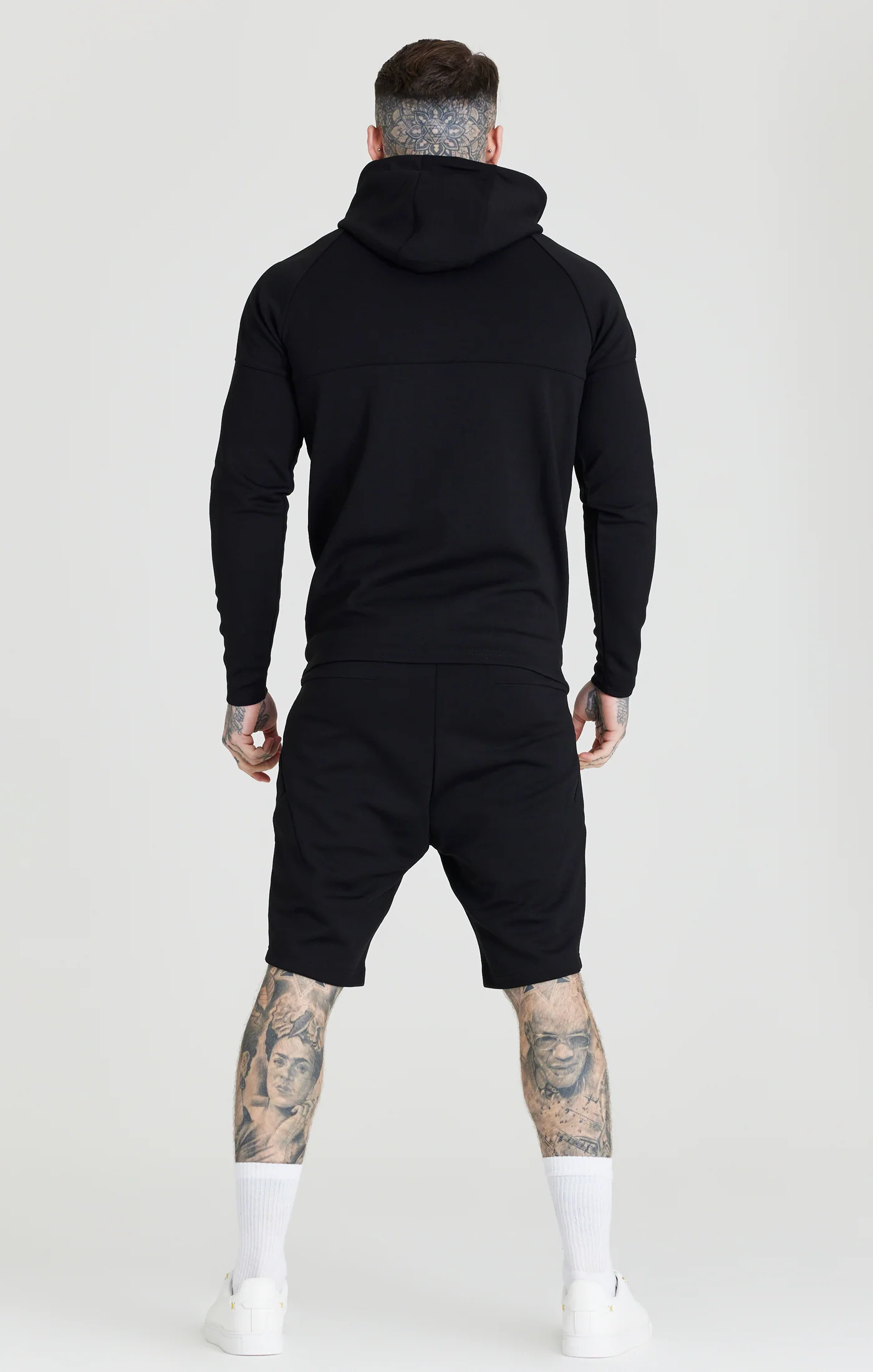 Black Zip Through Hoodie And Short Twin Set - Image 3