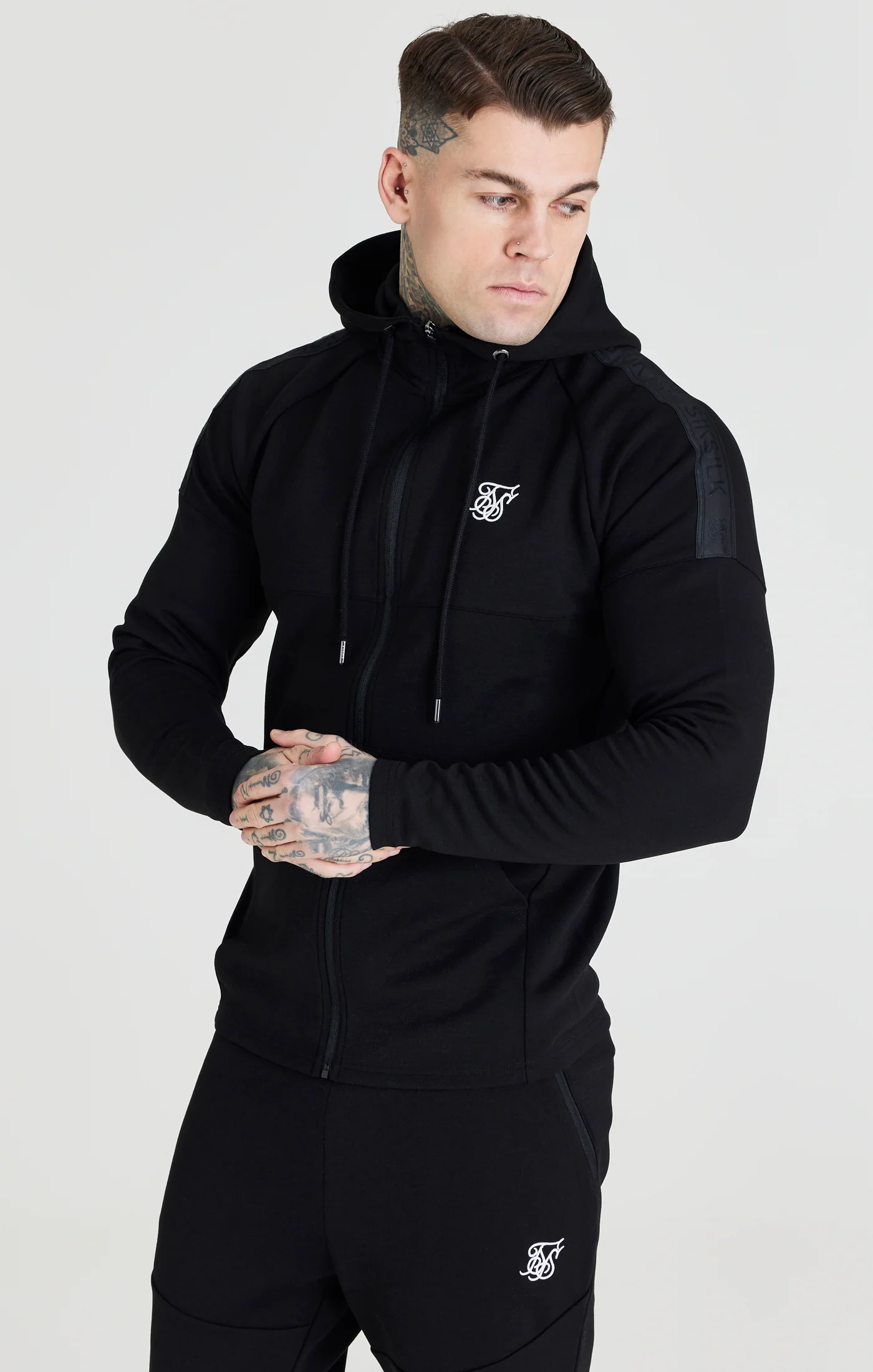 Black Zip Through Hoodie And Short Twin Set - Image 4