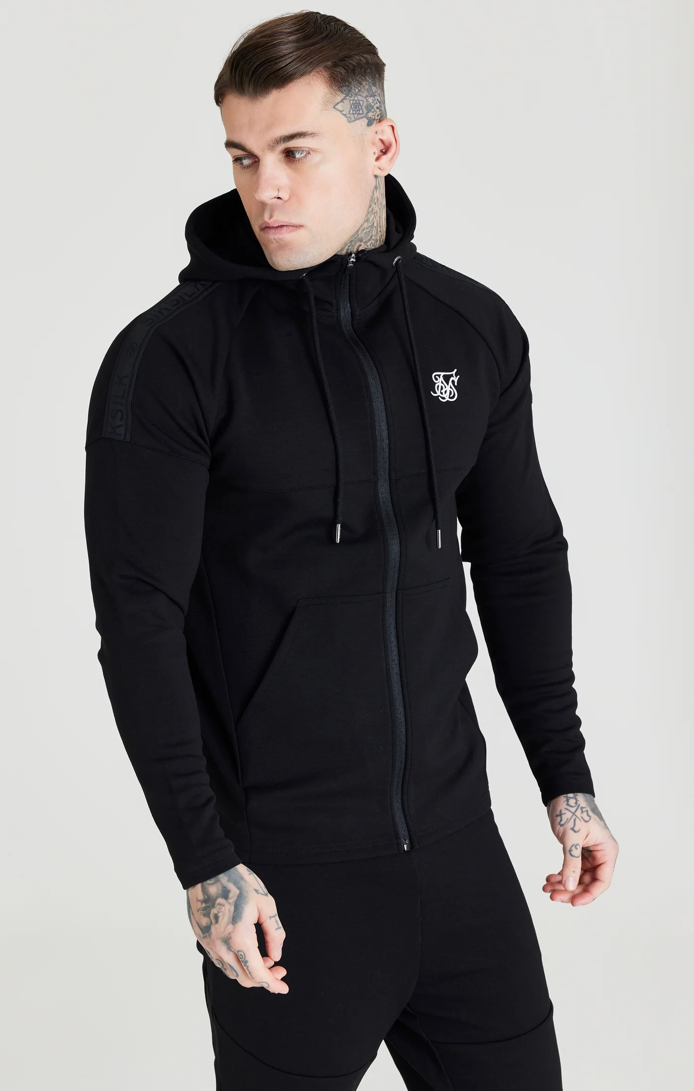 Black Zip Through Hoodie And Short Twin Set - Image 5
