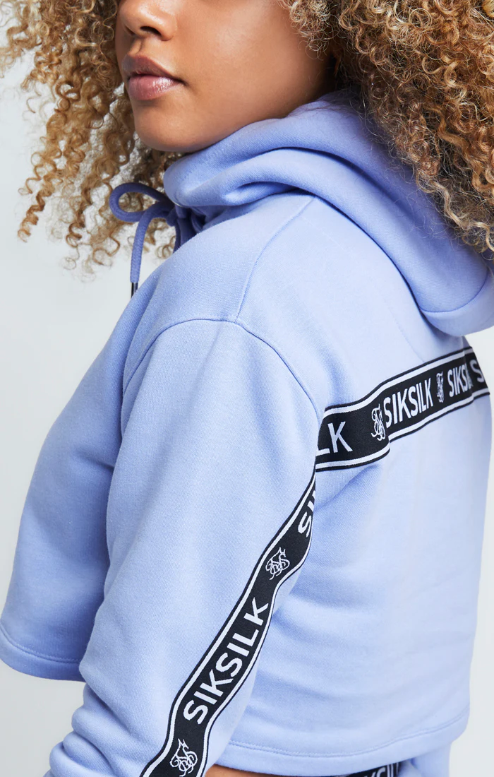 SikSilk Twisted Tape Cropped Hoodie – Violet - Image 2