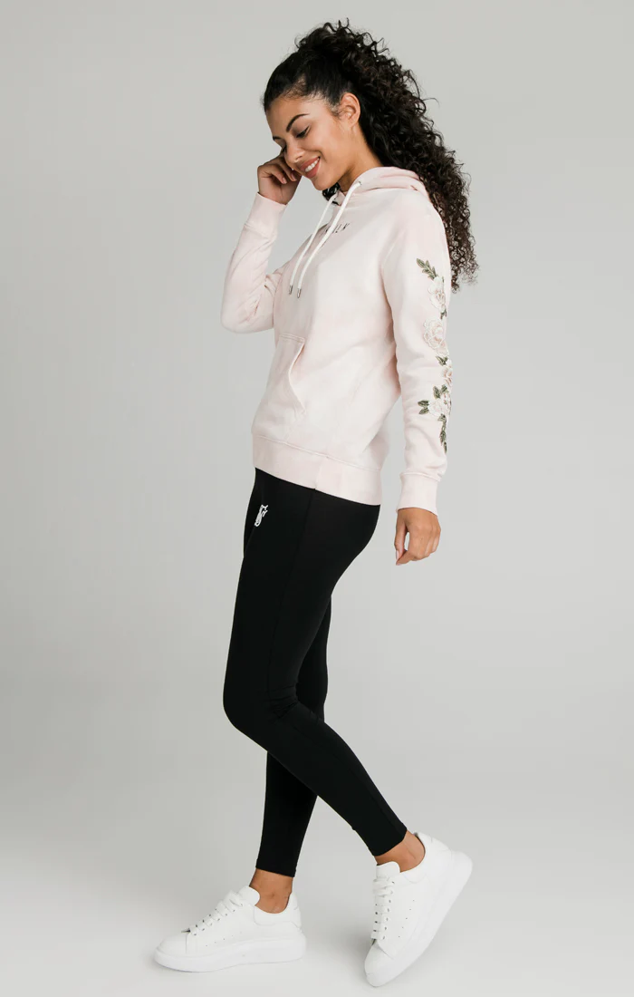 SikSilk Tye-Dye Floral Overhead Hoodie - Pink - Image 4