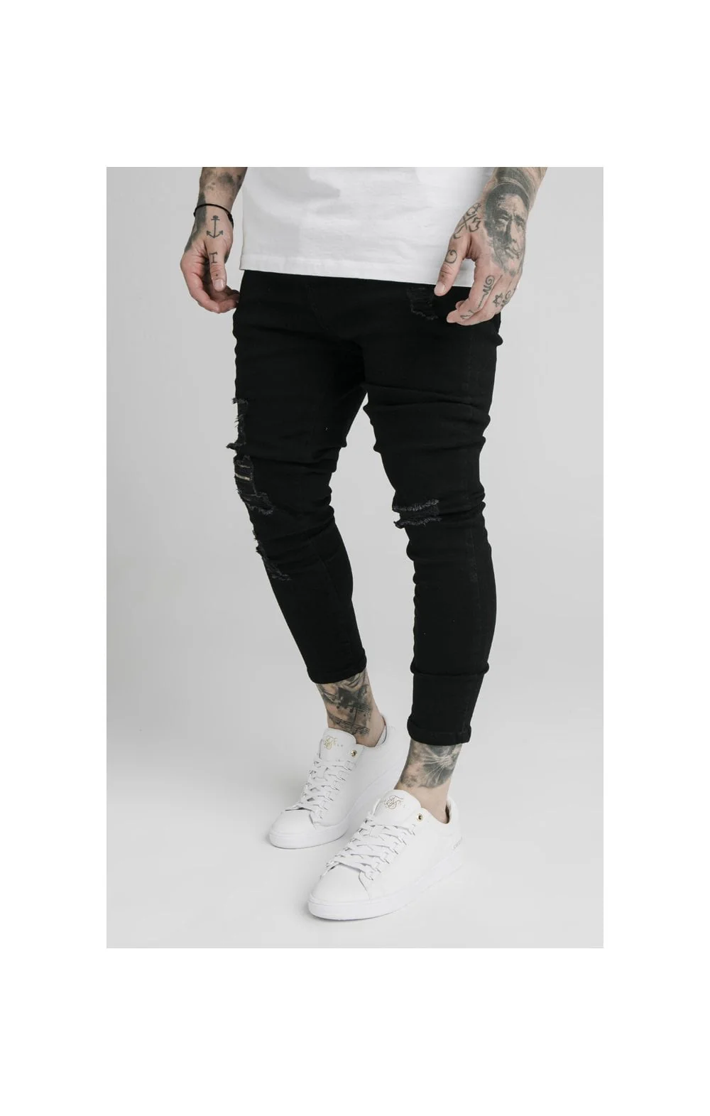 SikSilk Ultra Drop Crotch Jeans - Black - Image 4