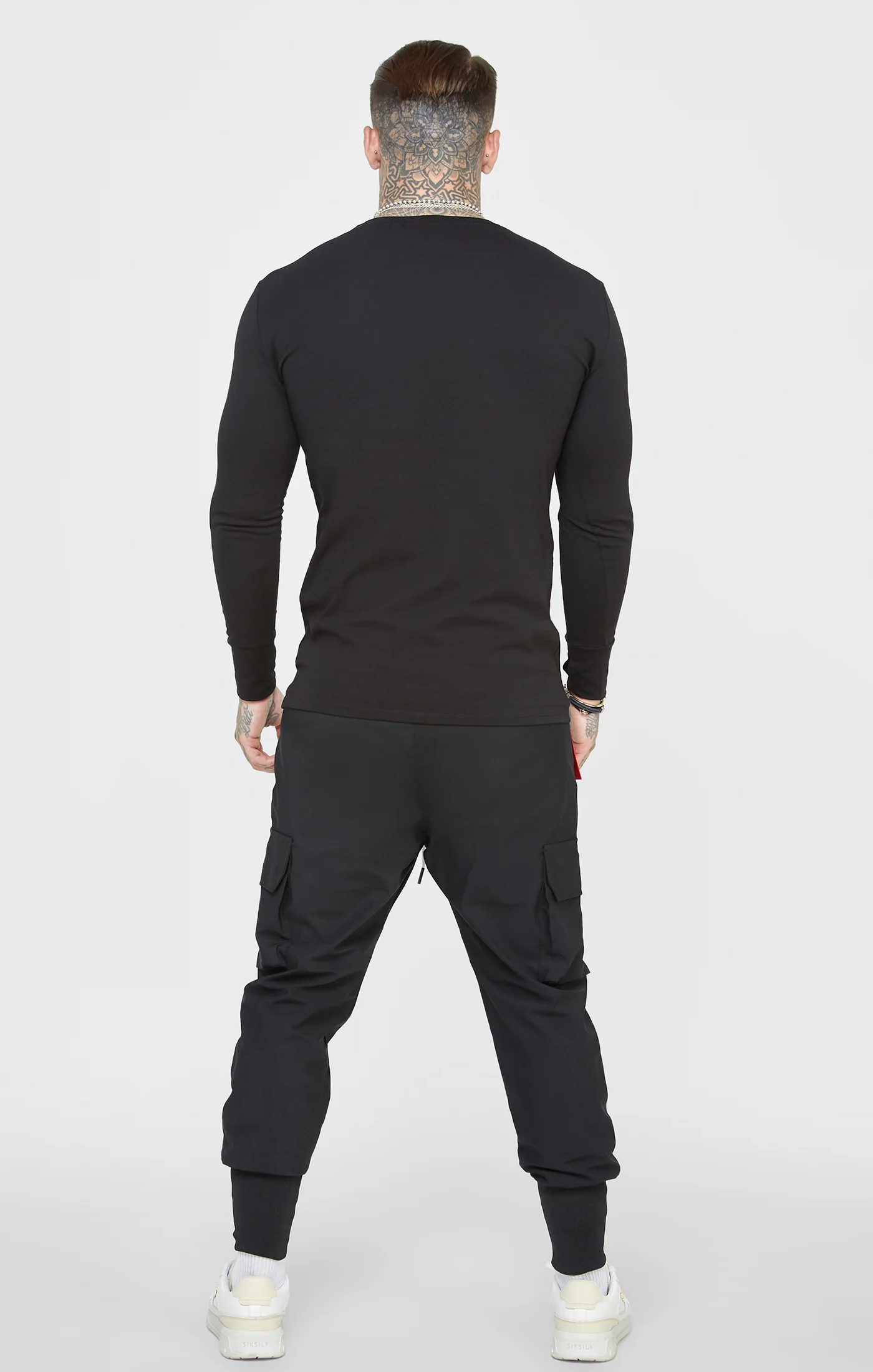 Black Long Sleeve Muscle Fit T-Shirt - Image 5