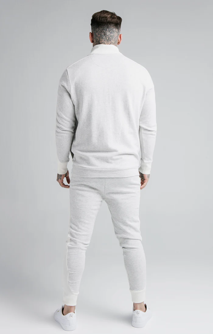 Grey Panelled Quarter Zip-Thru Track Top - Image 5