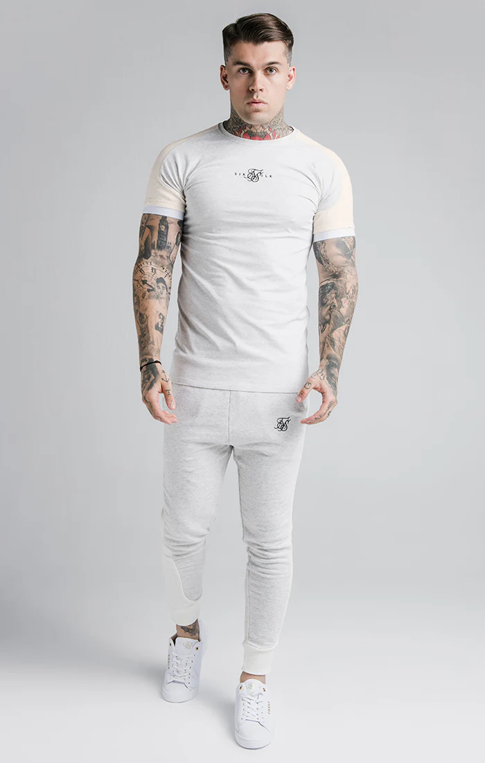 SikSilk Unite Rib Raglan Gym Tee - Grey - Image 3