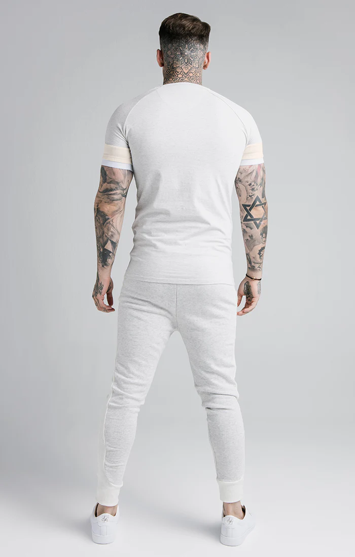 SikSilk Unite Rib Raglan Gym Tee - Grey - Image 5