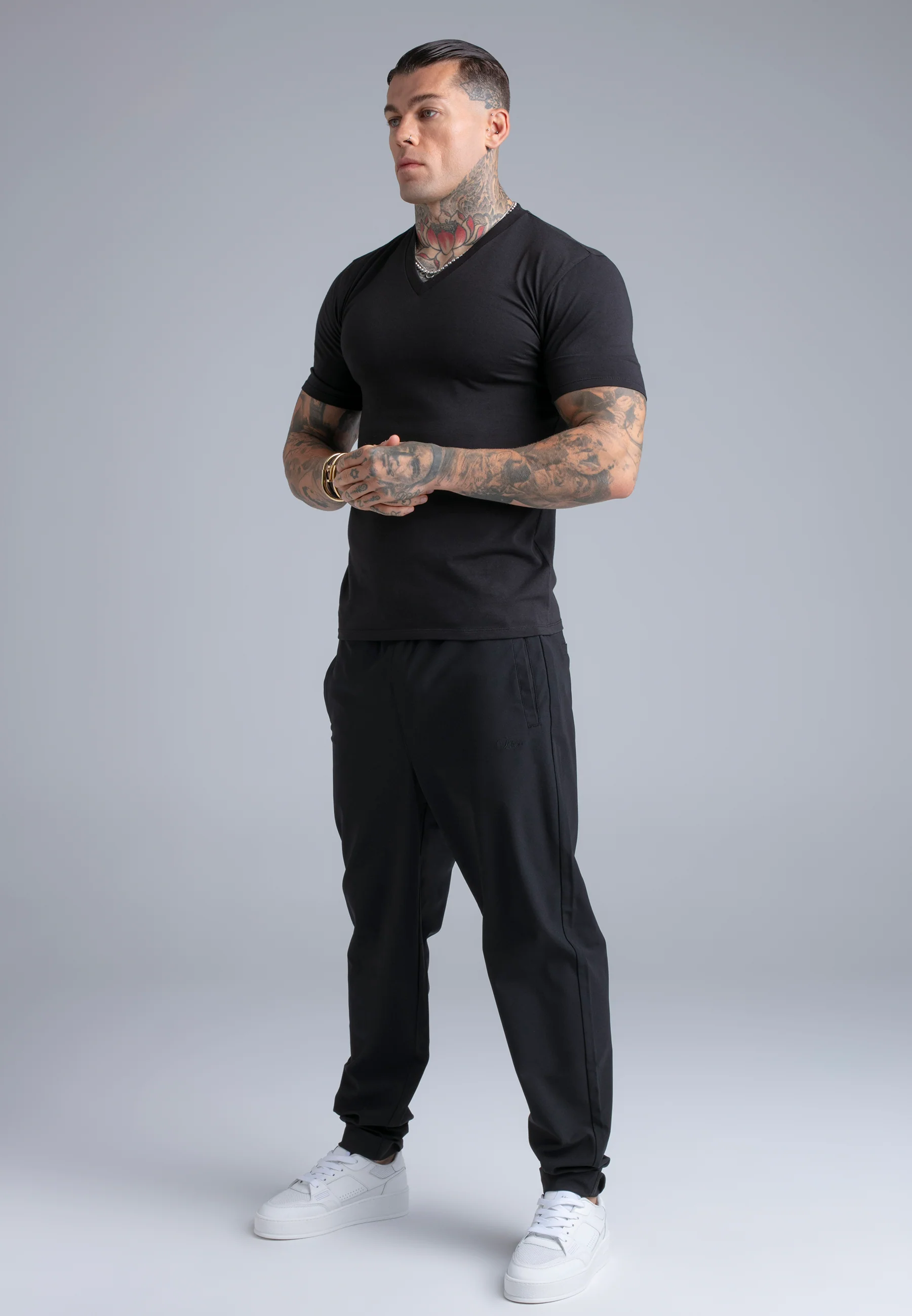 Black V-Neck T-Shirt - Image 4