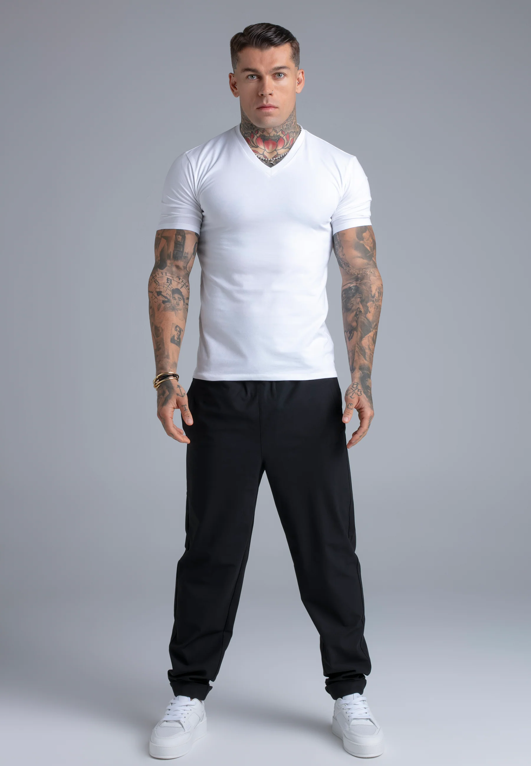 White V-Neck T-Shirt - Image 3