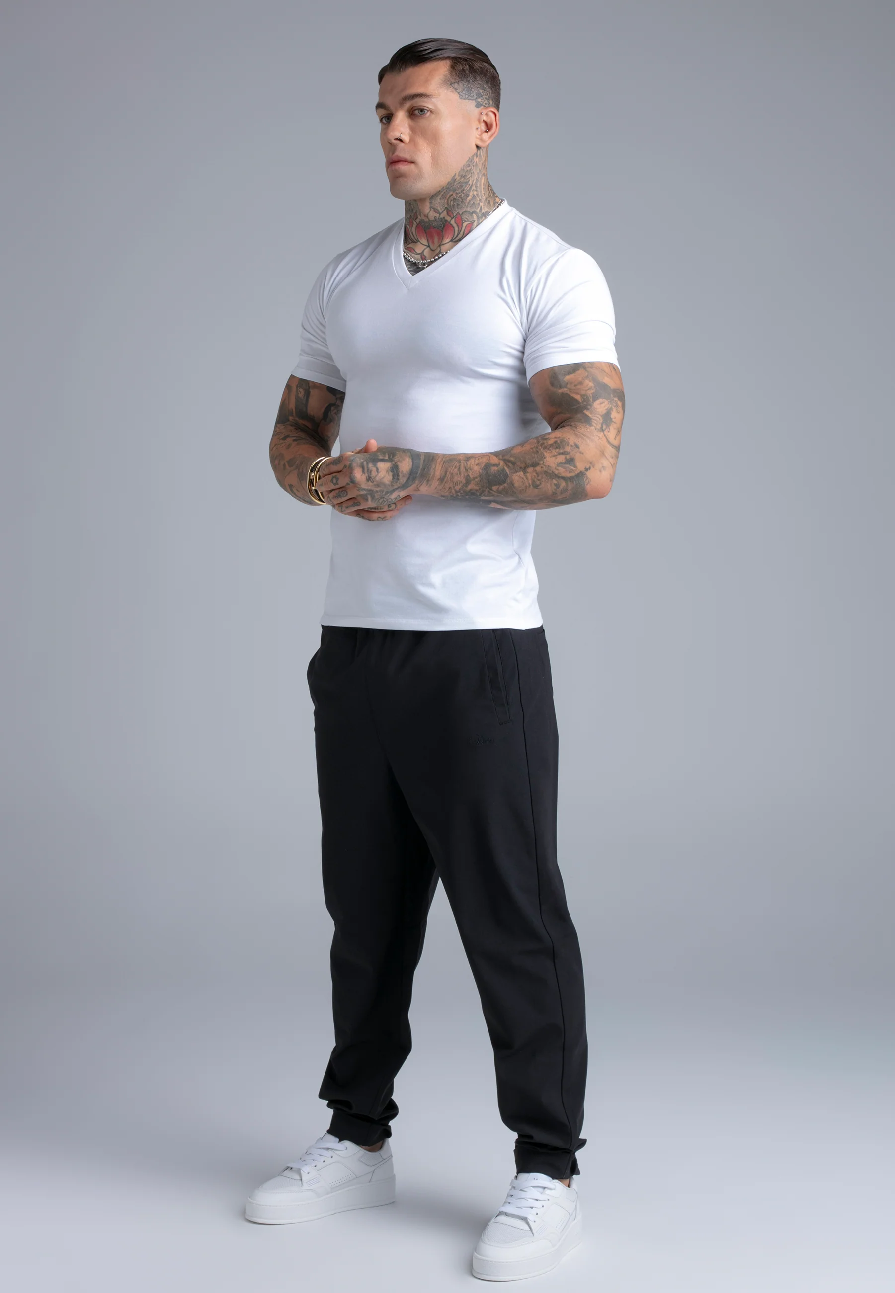 White V-Neck T-Shirt - Image 4