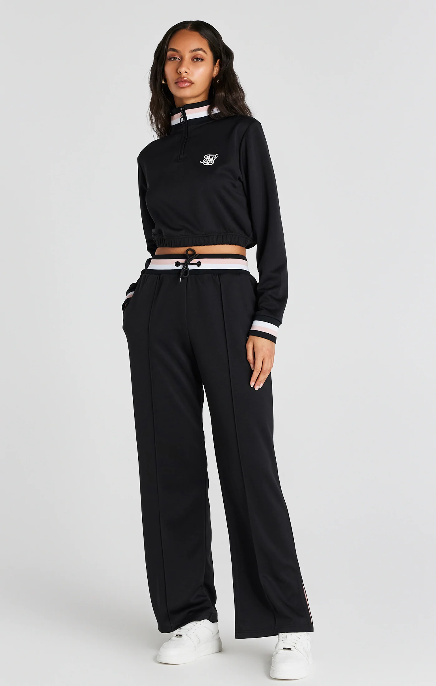 Black Varsity 1/4 Zip Track Top - Image 3