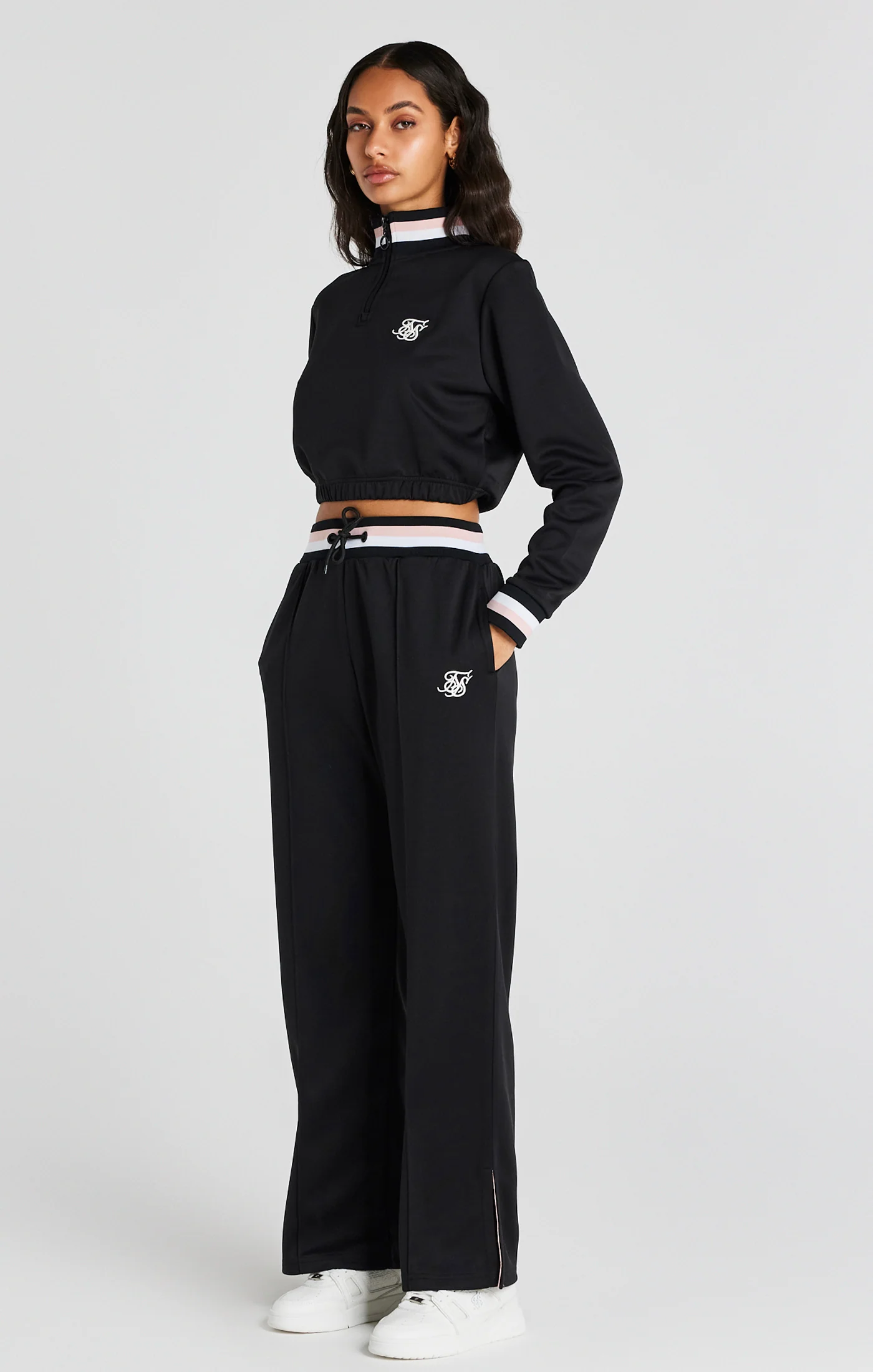 Black Varsity 1/4 Zip Track Top - Image 4