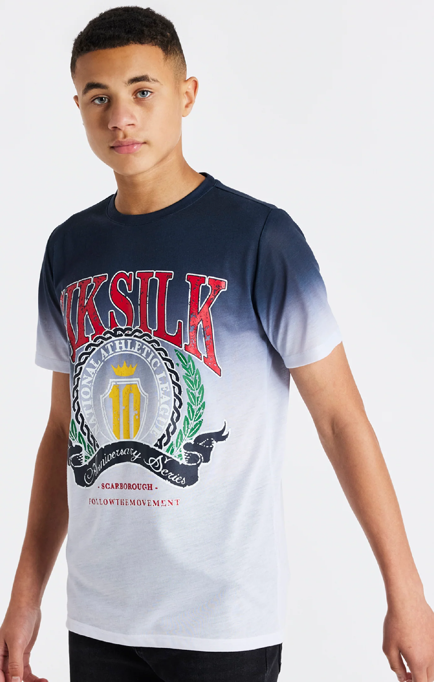 Boys Navy Varsity Fade T-Shirt