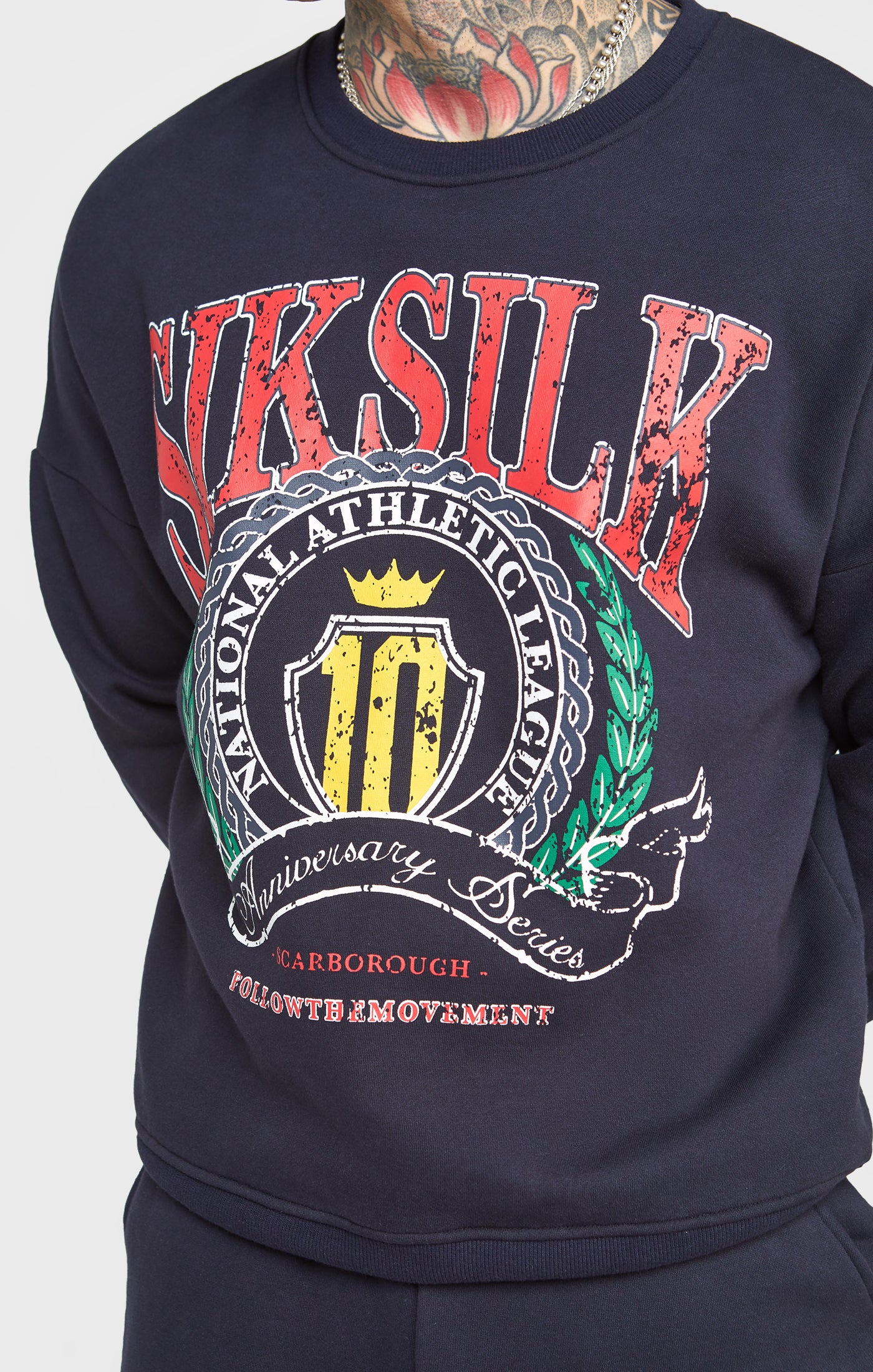 Navy Varsity Anniversary Print Sweatshirt - Image 2