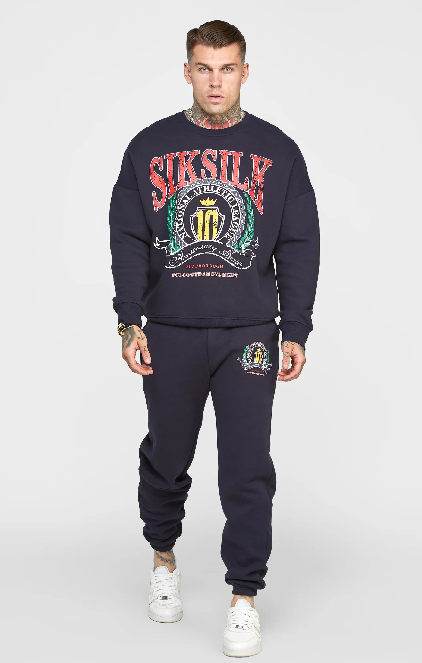 Navy Varsity Anniversary Print Sweatshirt - Image 3