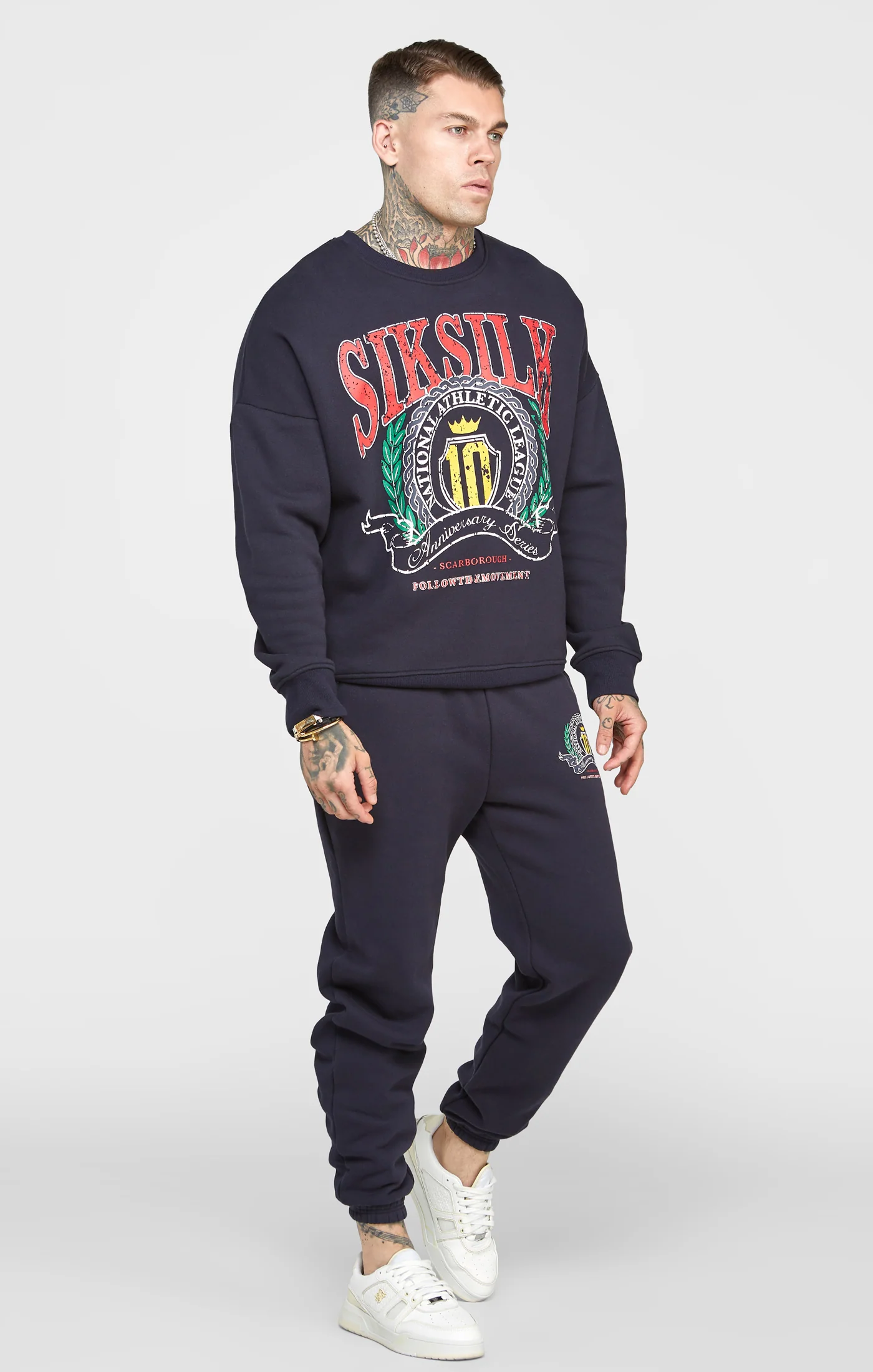 Navy Varsity Anniversary Print Sweatshirt - Image 4