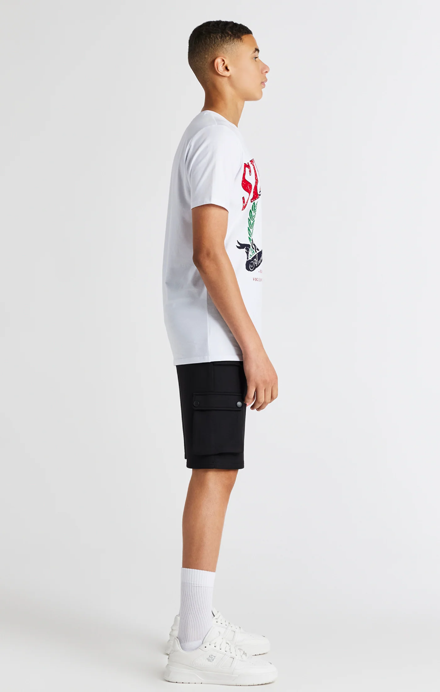Boys White Varsity T-Shirt - Image 4