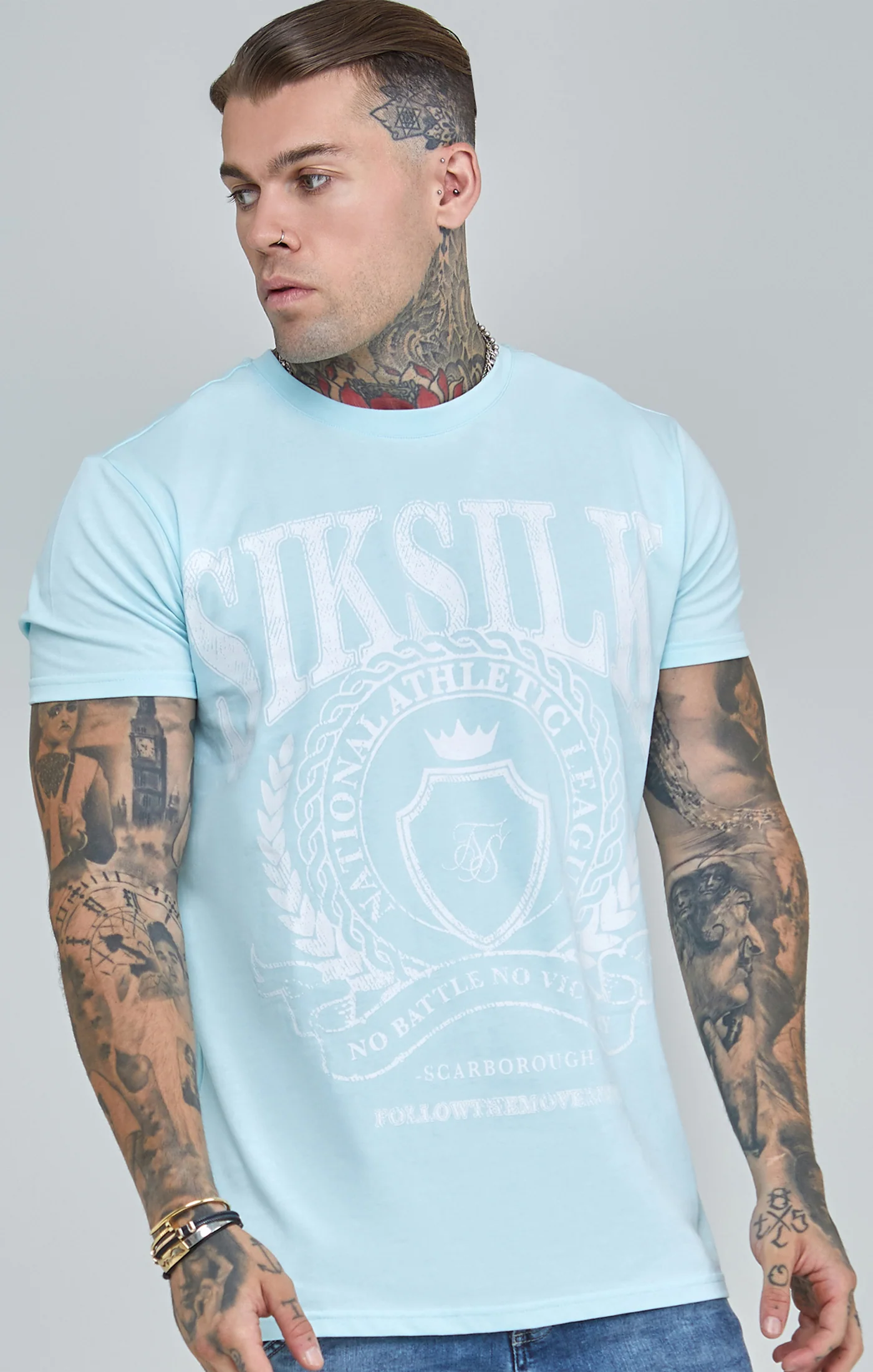 Blue Varsity Boxy Fit T-Shirt