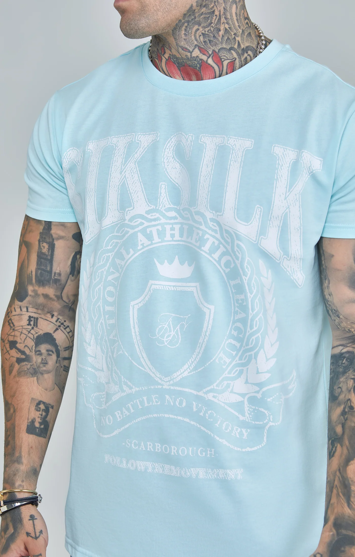 Blue Varsity Boxy Fit T-Shirt - Image 3