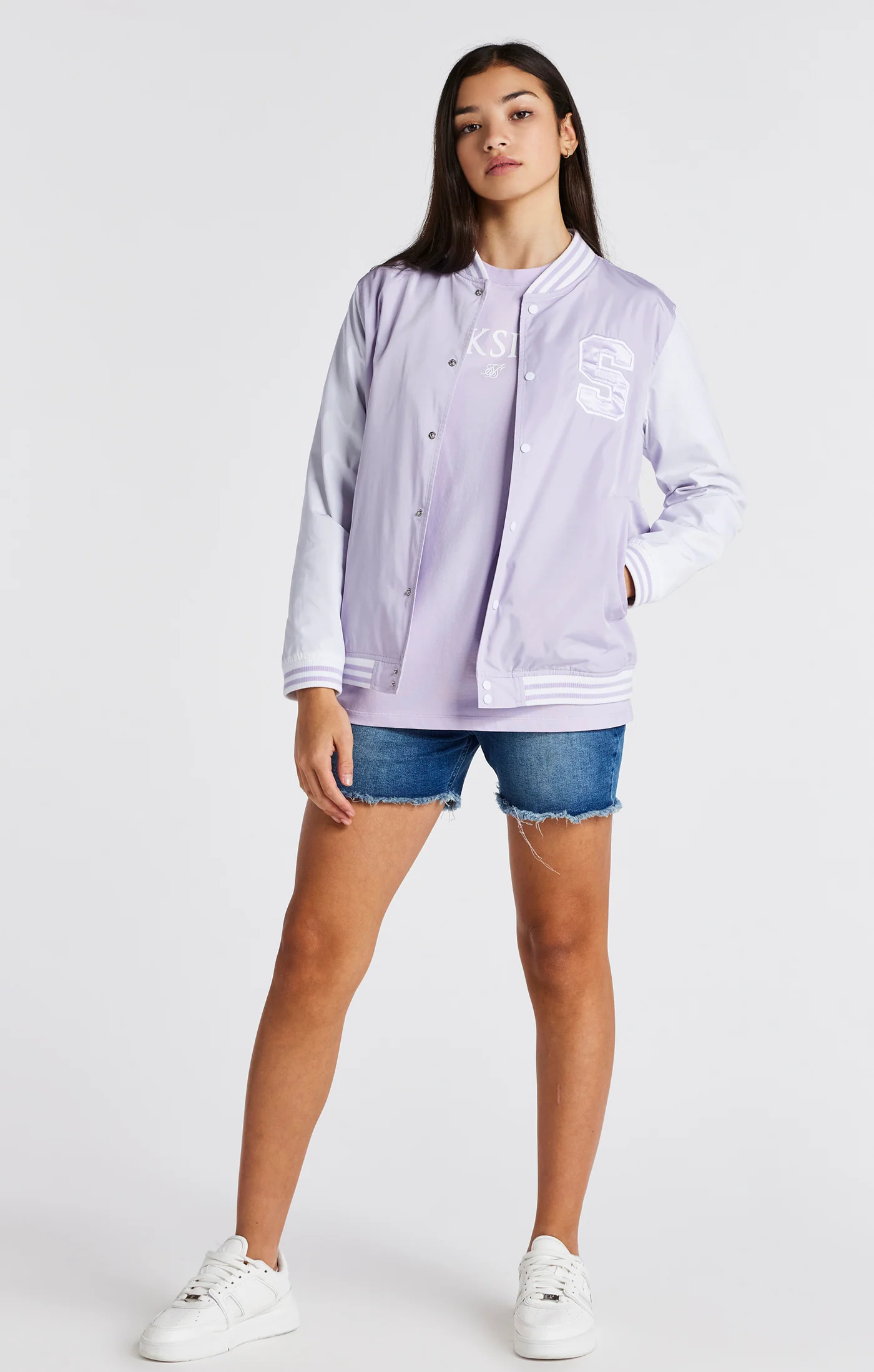 Girls Purple Varsity Jacket - Image 4