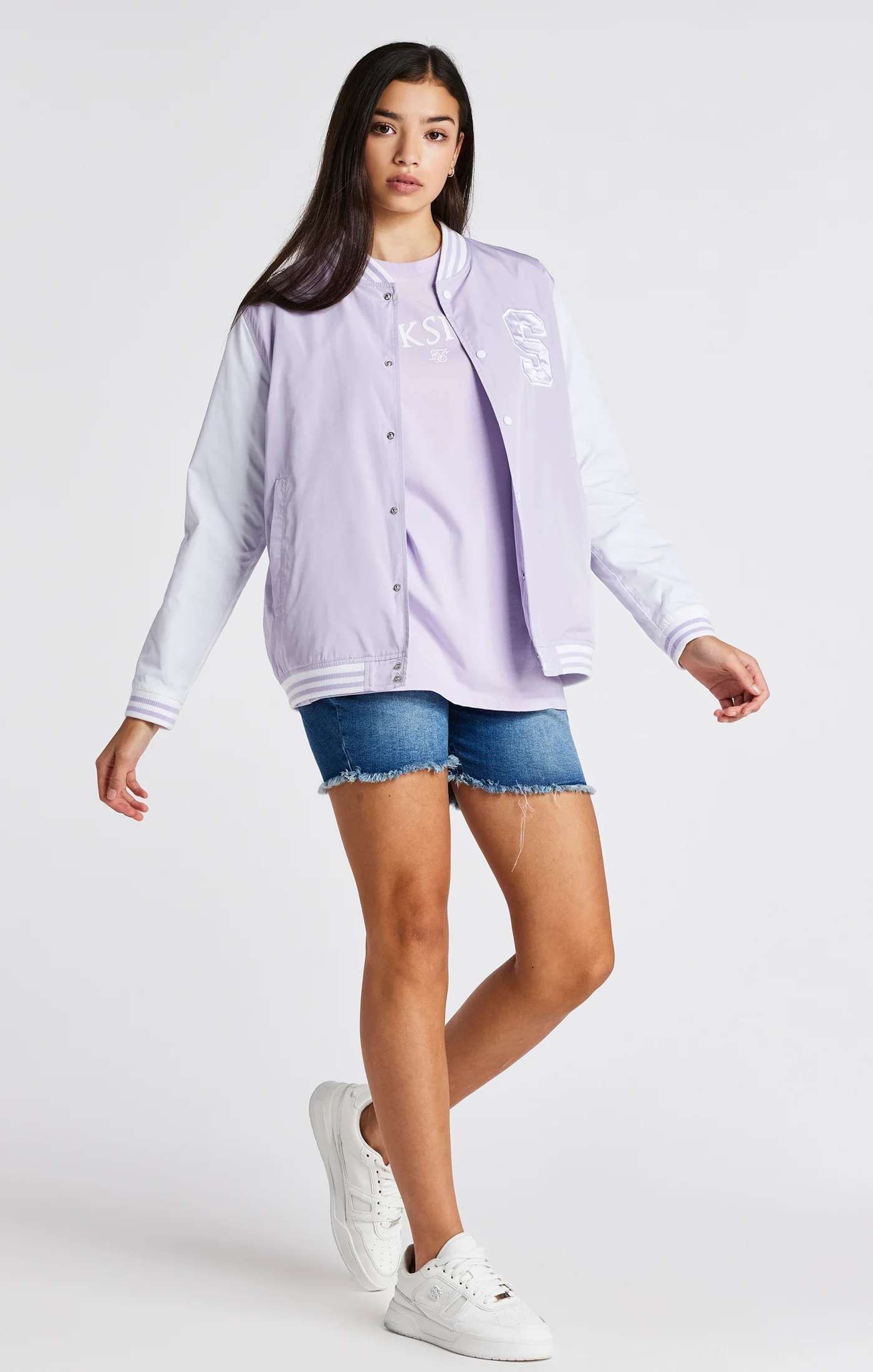 Girls Purple Varsity Jacket - Image 5
