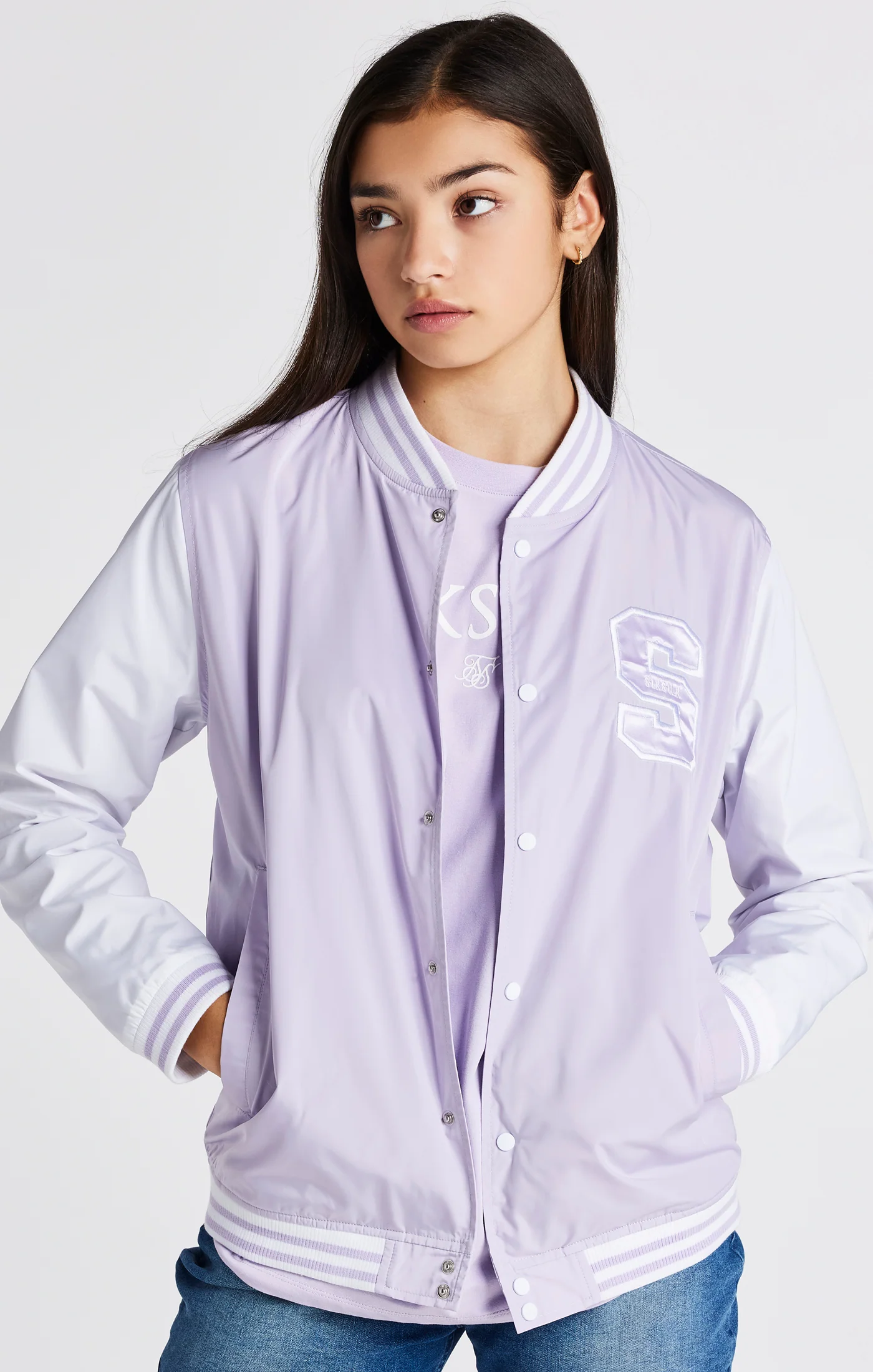 Girls Purple Varsity Jacket - Image 9