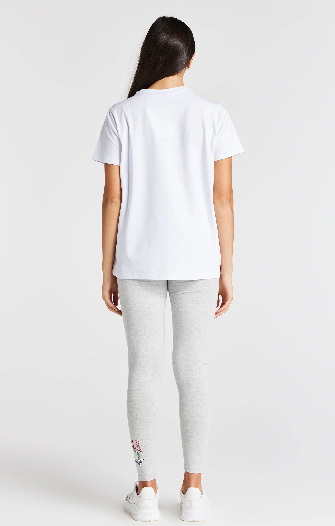 Girls Grey Marl Varsity Legging - Image 5