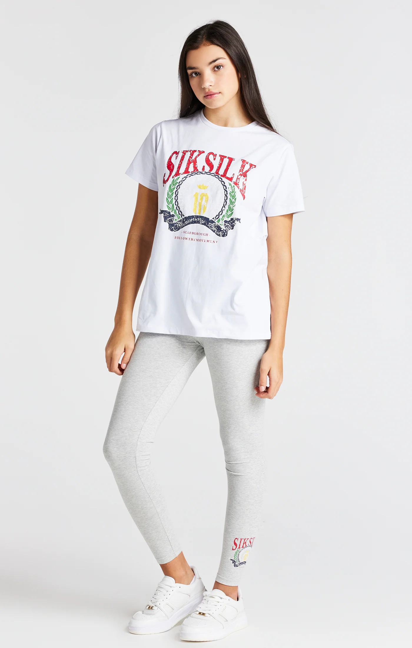 Girls White Varsity Logo Boyfriend T-Shirt - Image 3