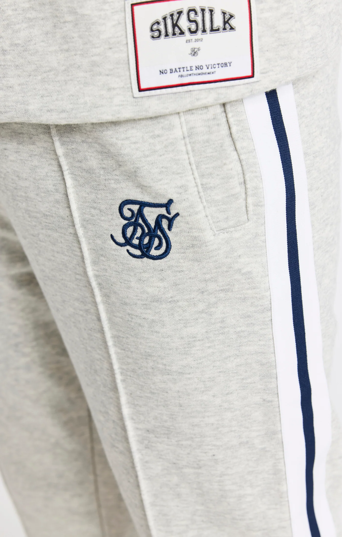 Boys Grey Marl Varsity Loose Fit Track Pant - Image 6