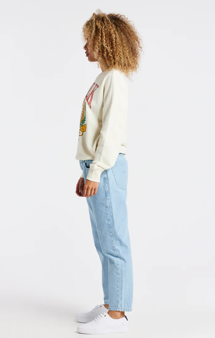 SikSilk Varsity Oversize Sweatshirt - Ecru - Image 5