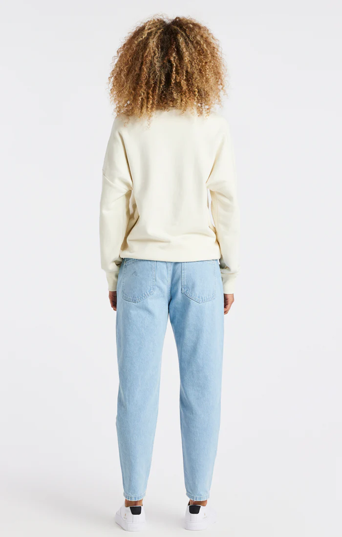 SikSilk Varsity Oversize Sweatshirt - Ecru - Image 6