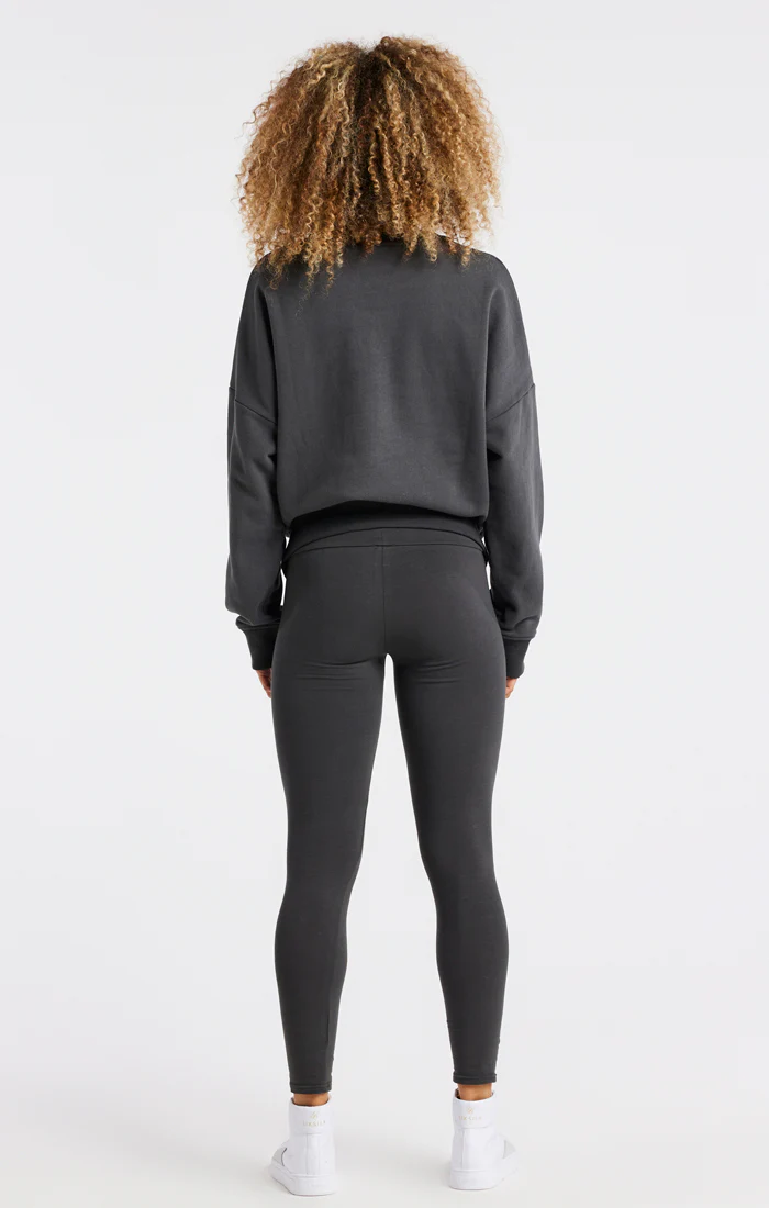 SikSilk Varsity Oversize Sweatshirt - Washed Grey - Image 7