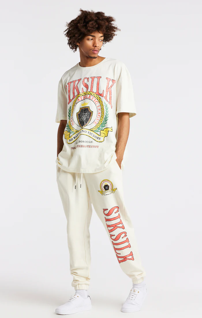 Ecru Varsity Print Oversized T-Shirt - Image 4