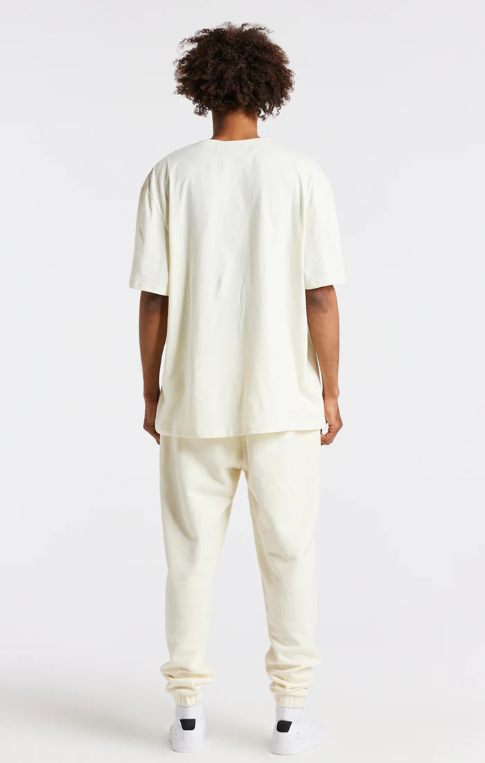 Ecru Varsity Print Oversized T-Shirt - Image 6