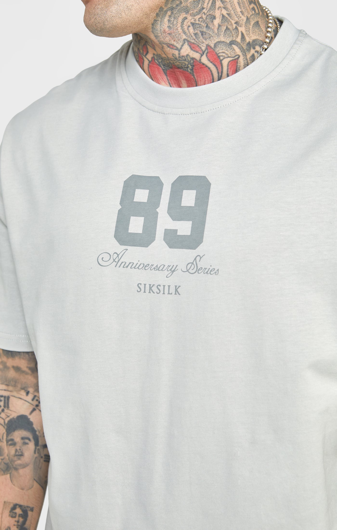 Grey Varsity Oversized T-Shirt - Image 2