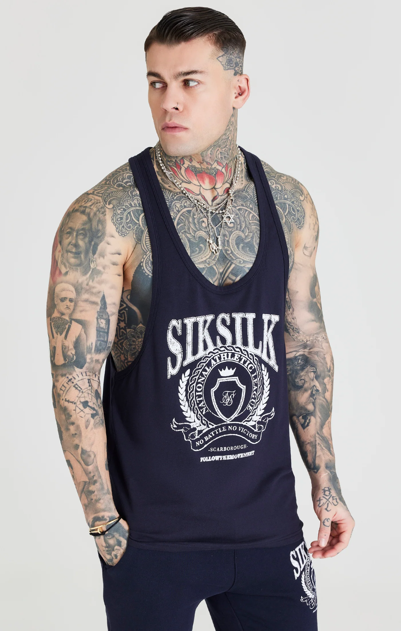 Navy Varsity Racer Vest