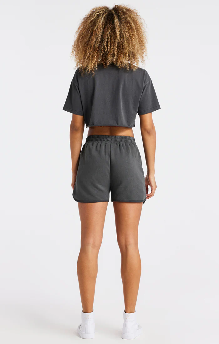 SikSilk Varsity Runner Shorts  - Washed Grey - Image 6