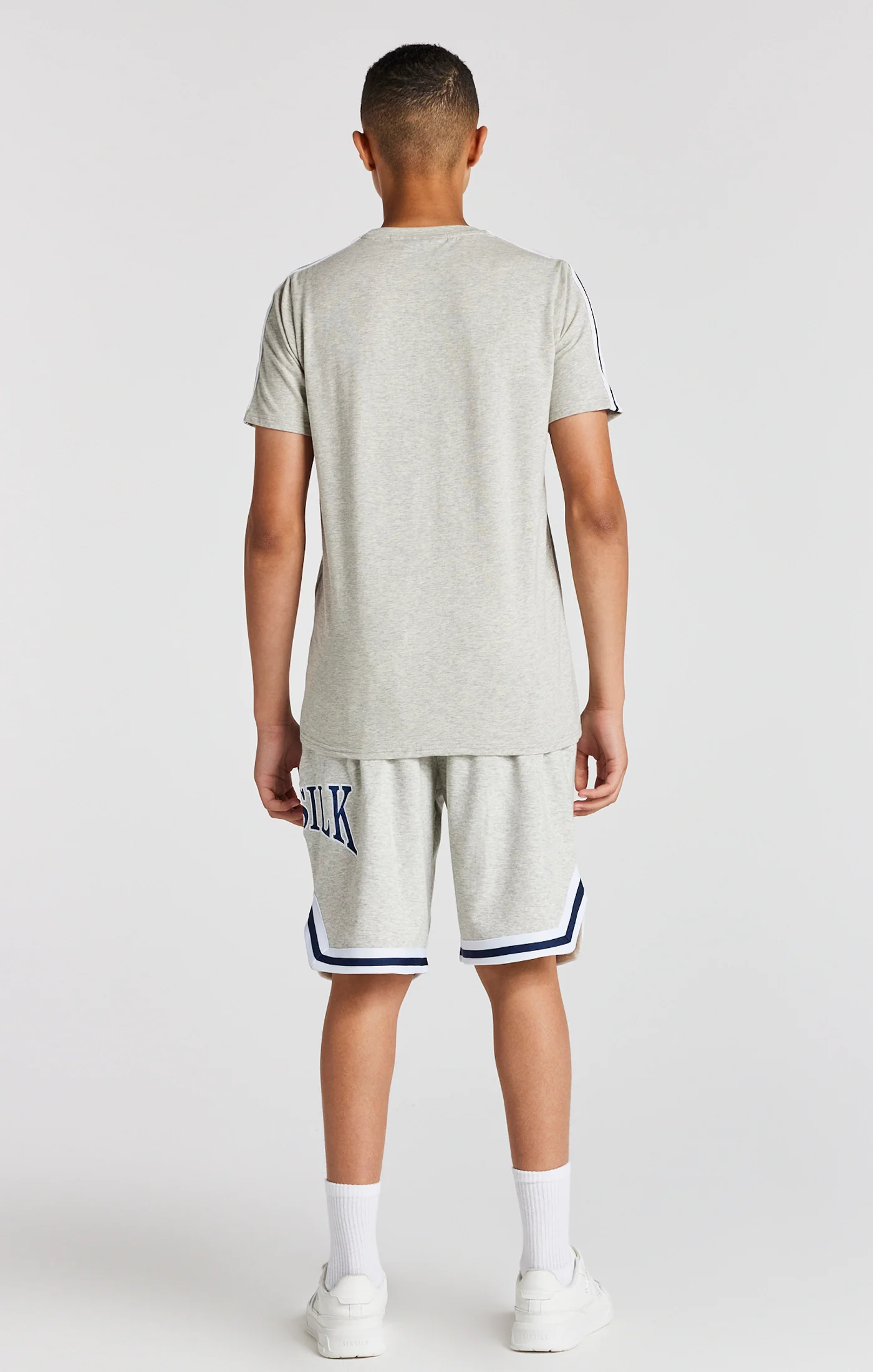 Boys Grey Marl Varsity T-Shirt - Image 5