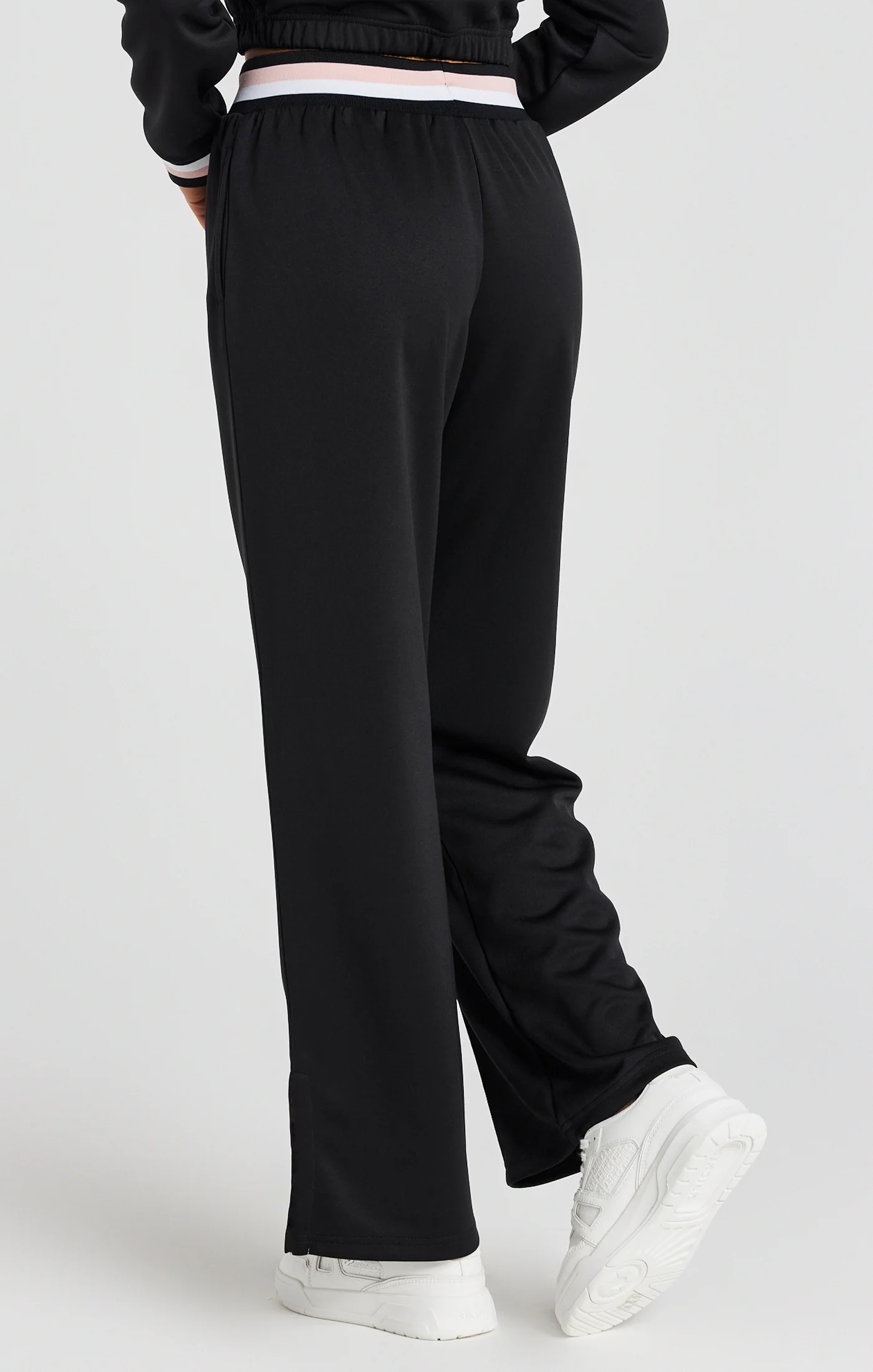 Black Varsity Wide Leg Track Pant - Image 4