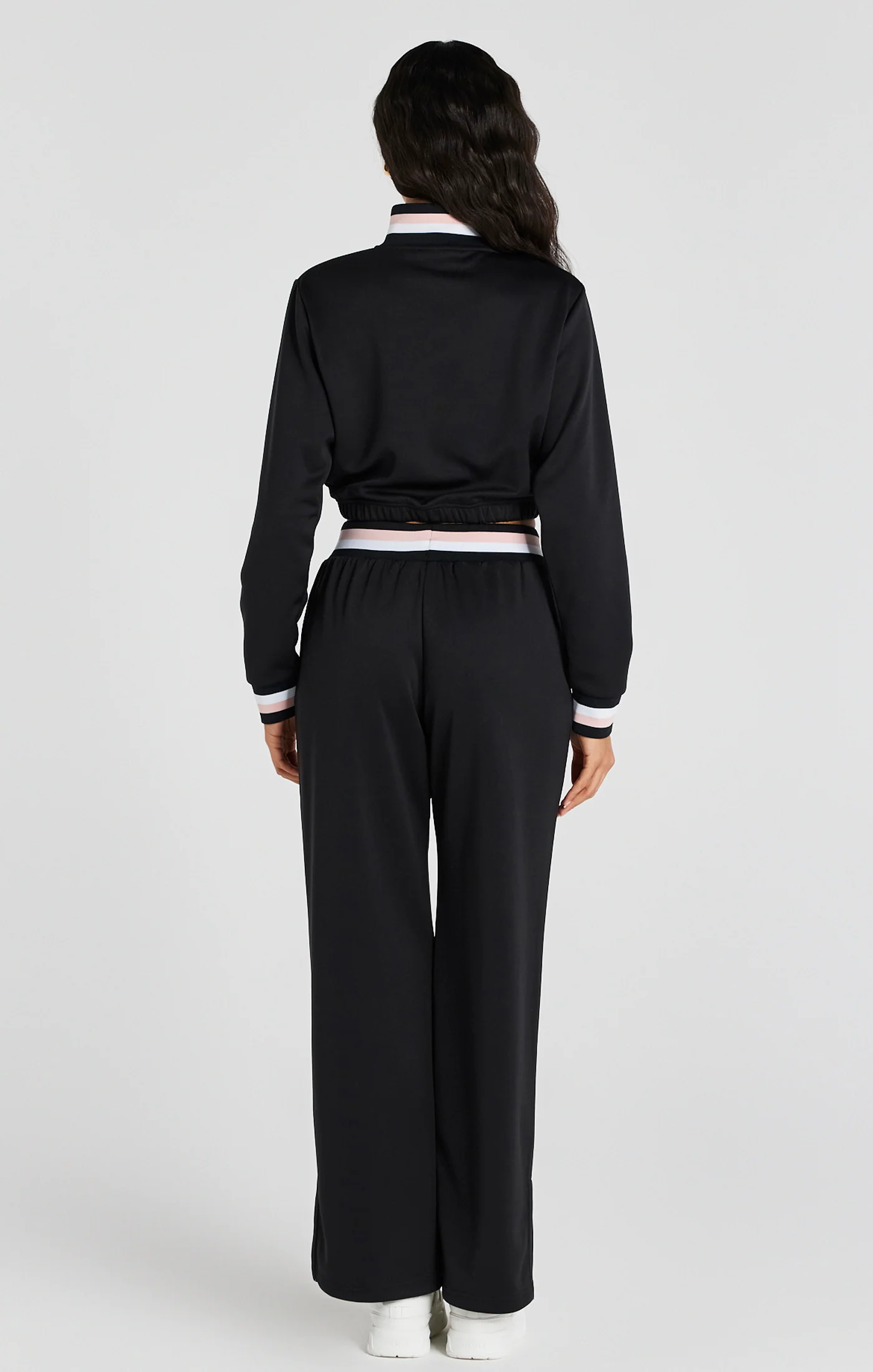 Black Varsity Wide Leg Track Pant - Image 5