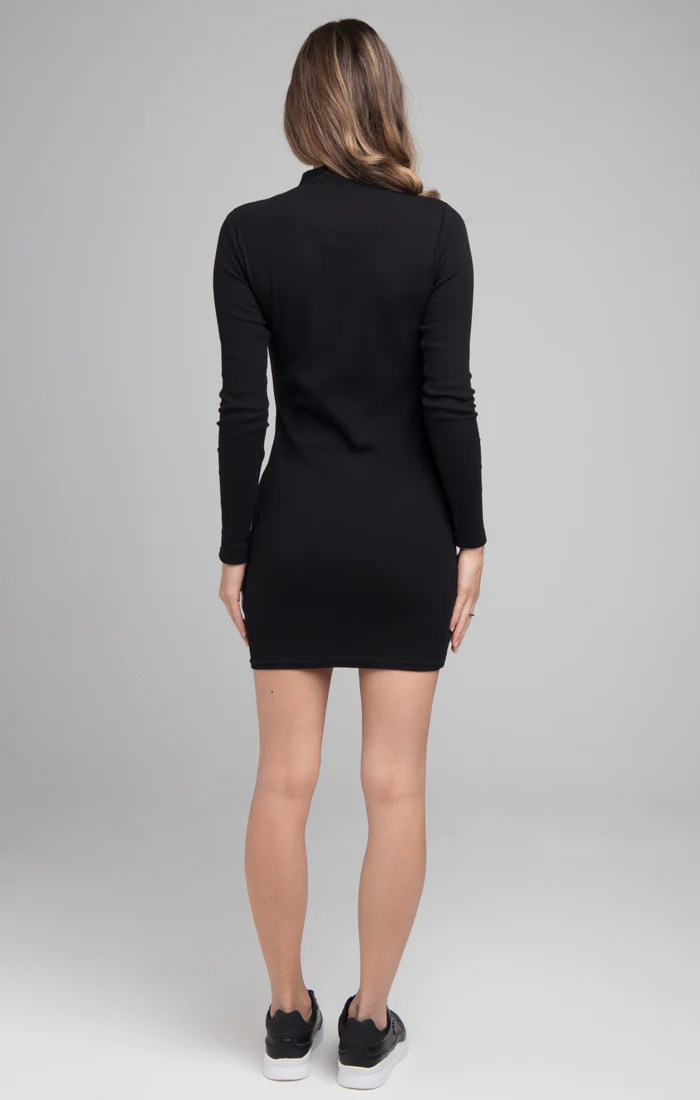 SikSilk Velocity Bodycon Dress - Black - Image 5