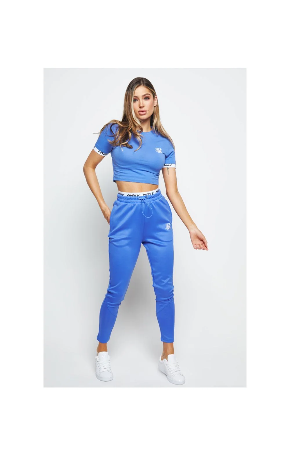 SikSilk Velocity Crop Tee - Blue - Image 8