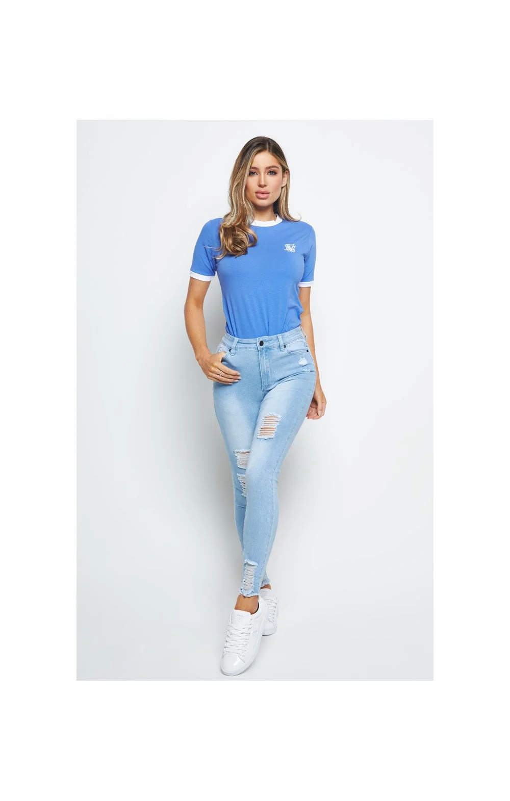 SikSilk Velocity Ringer Tee - Blue - Image 3