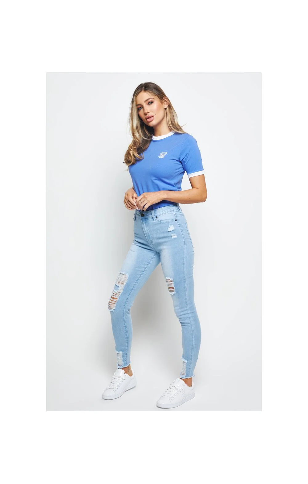 SikSilk Velocity Ringer Tee - Blue - Image 5
