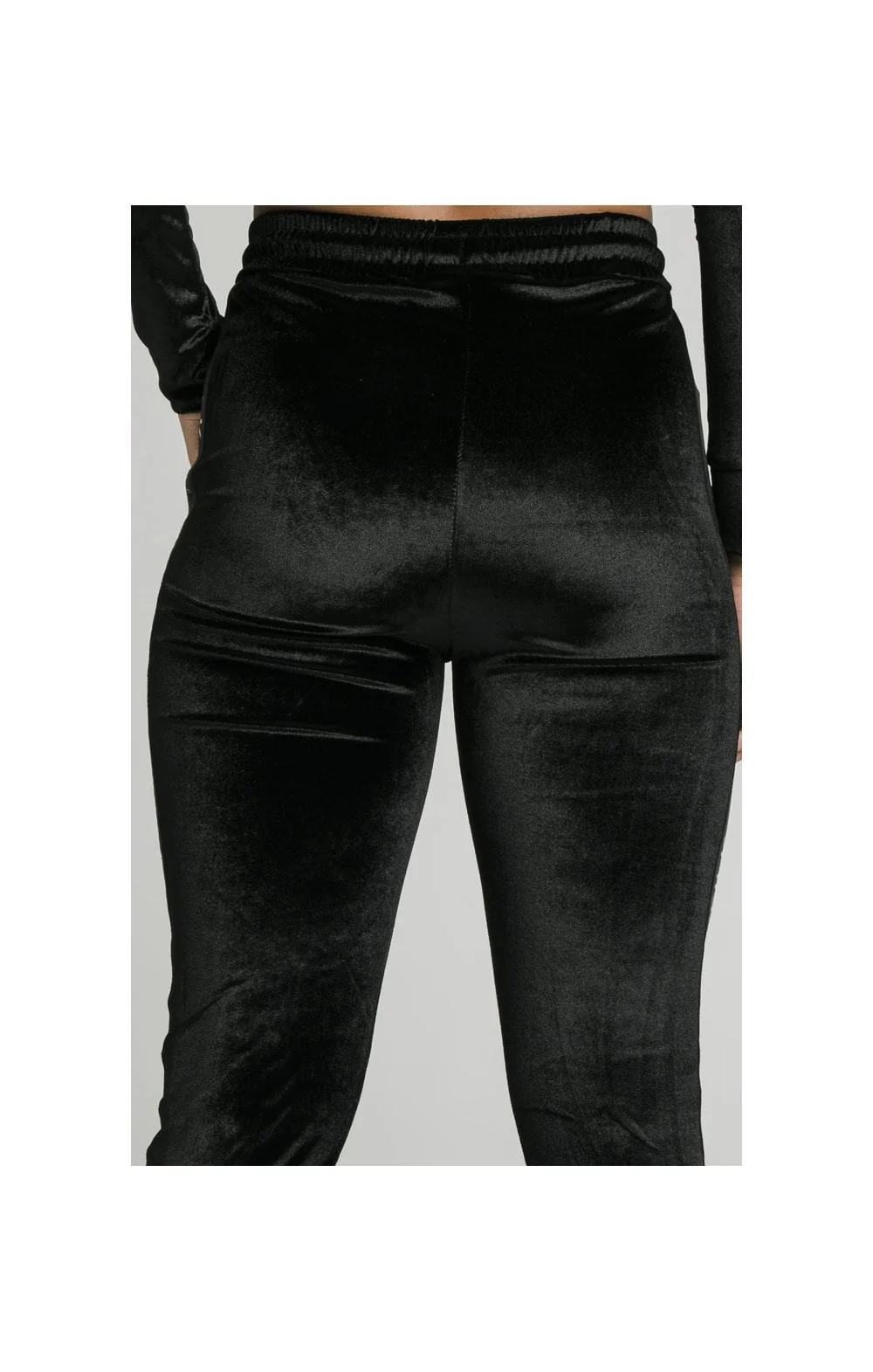 SikSilk Velour Joggers - Black & Gold - Image 5
