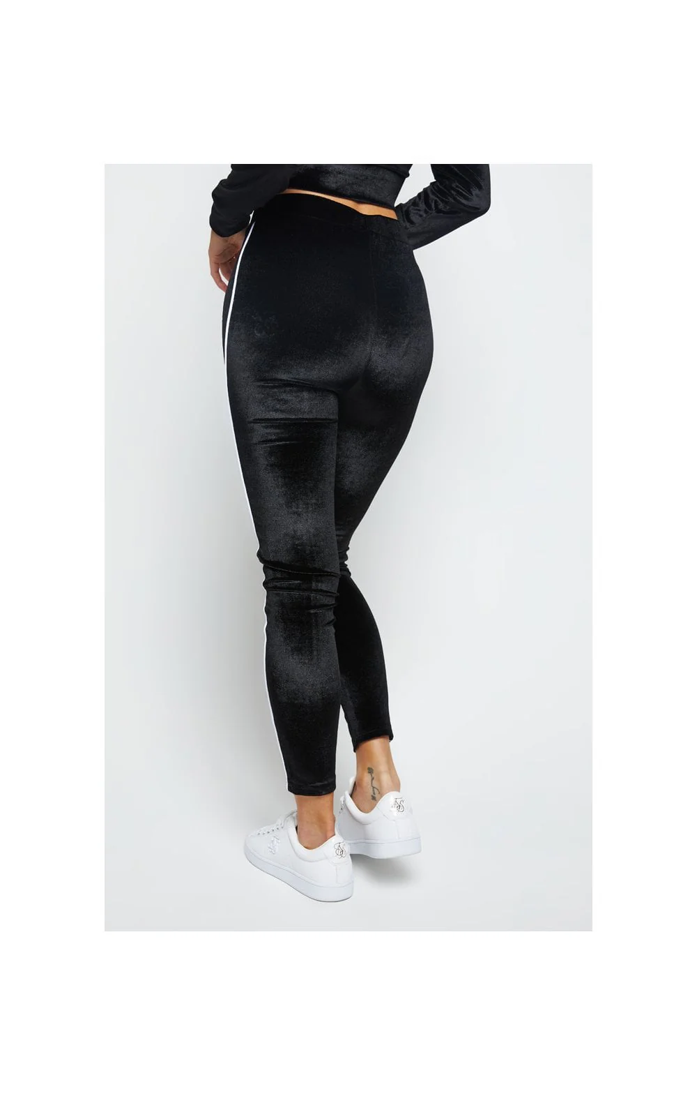 SikSilk Velour Piping Leggings - Black - Image 4