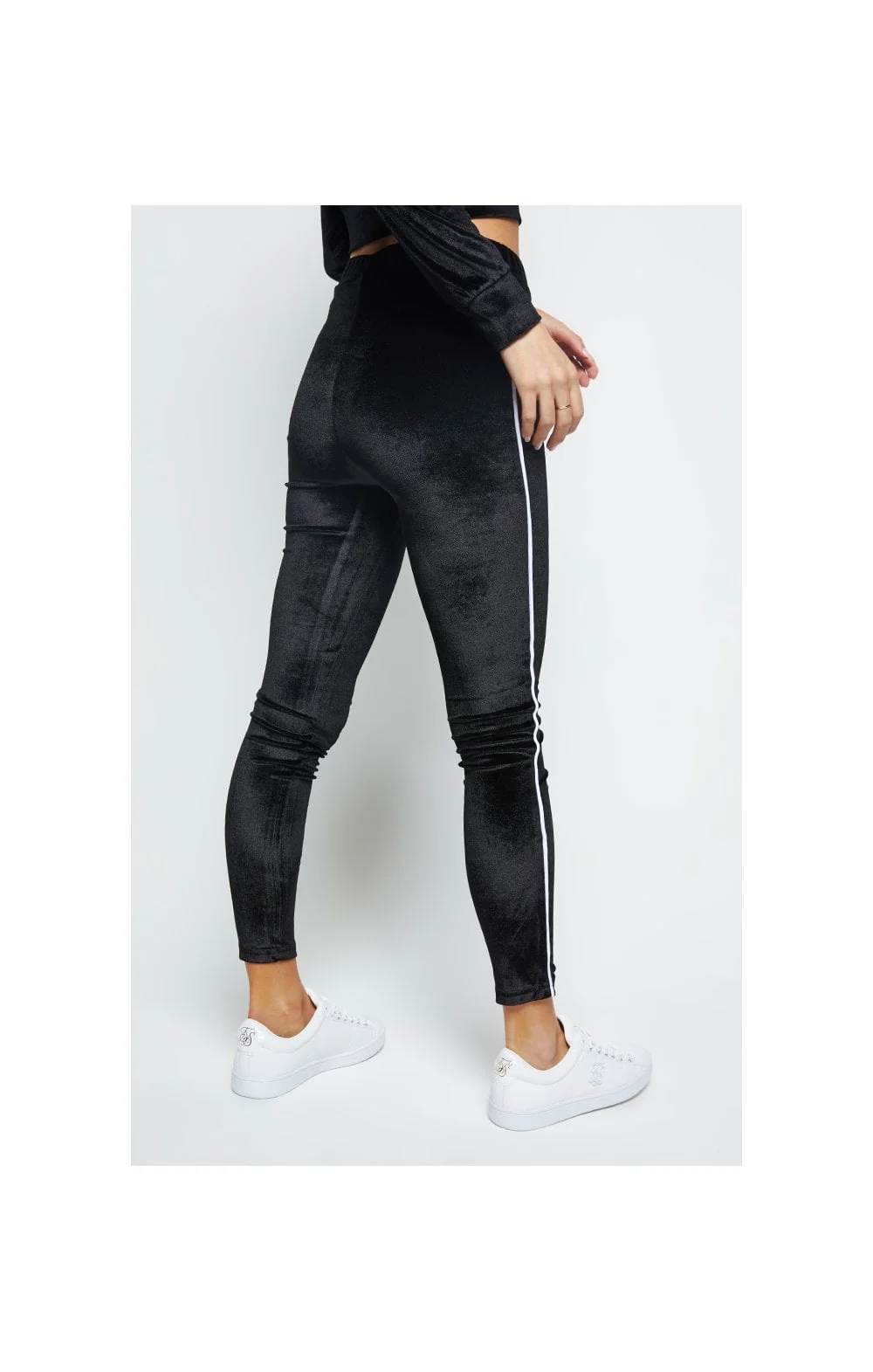 SikSilk Velour Piping Leggings - Black - Image 5