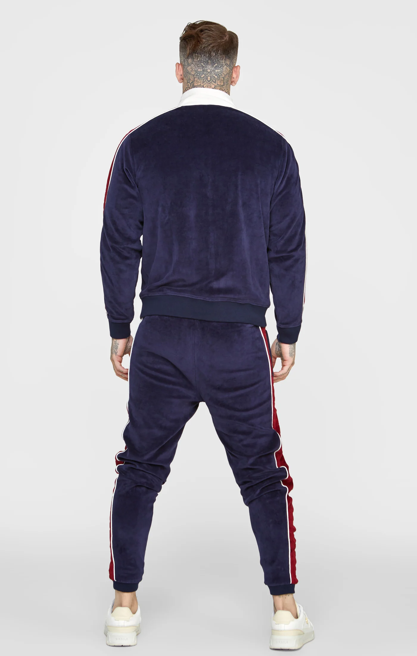 Navy Velour Track Jacket - Image 5
