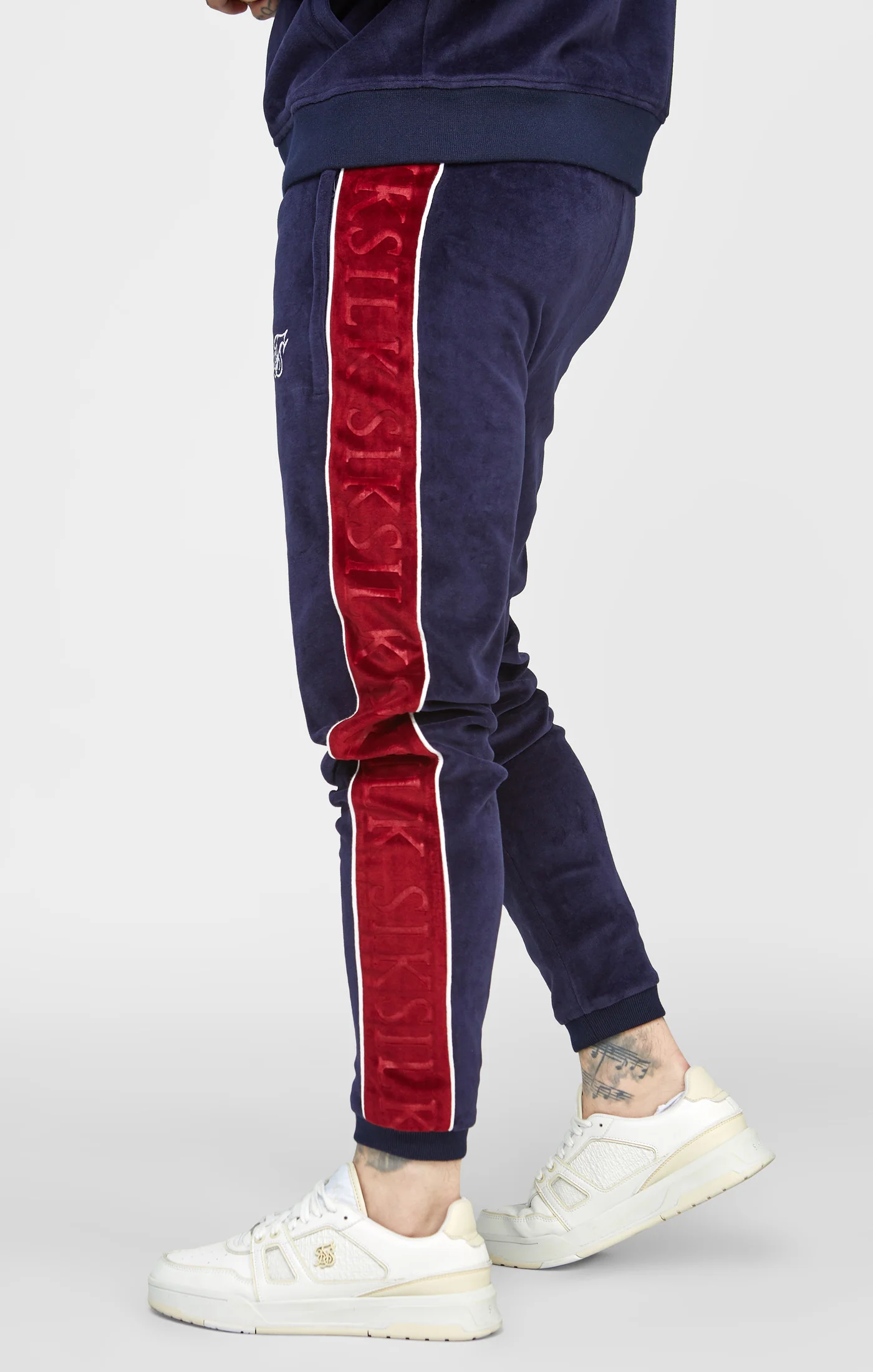 Navy Velour Track Pant - Image 2