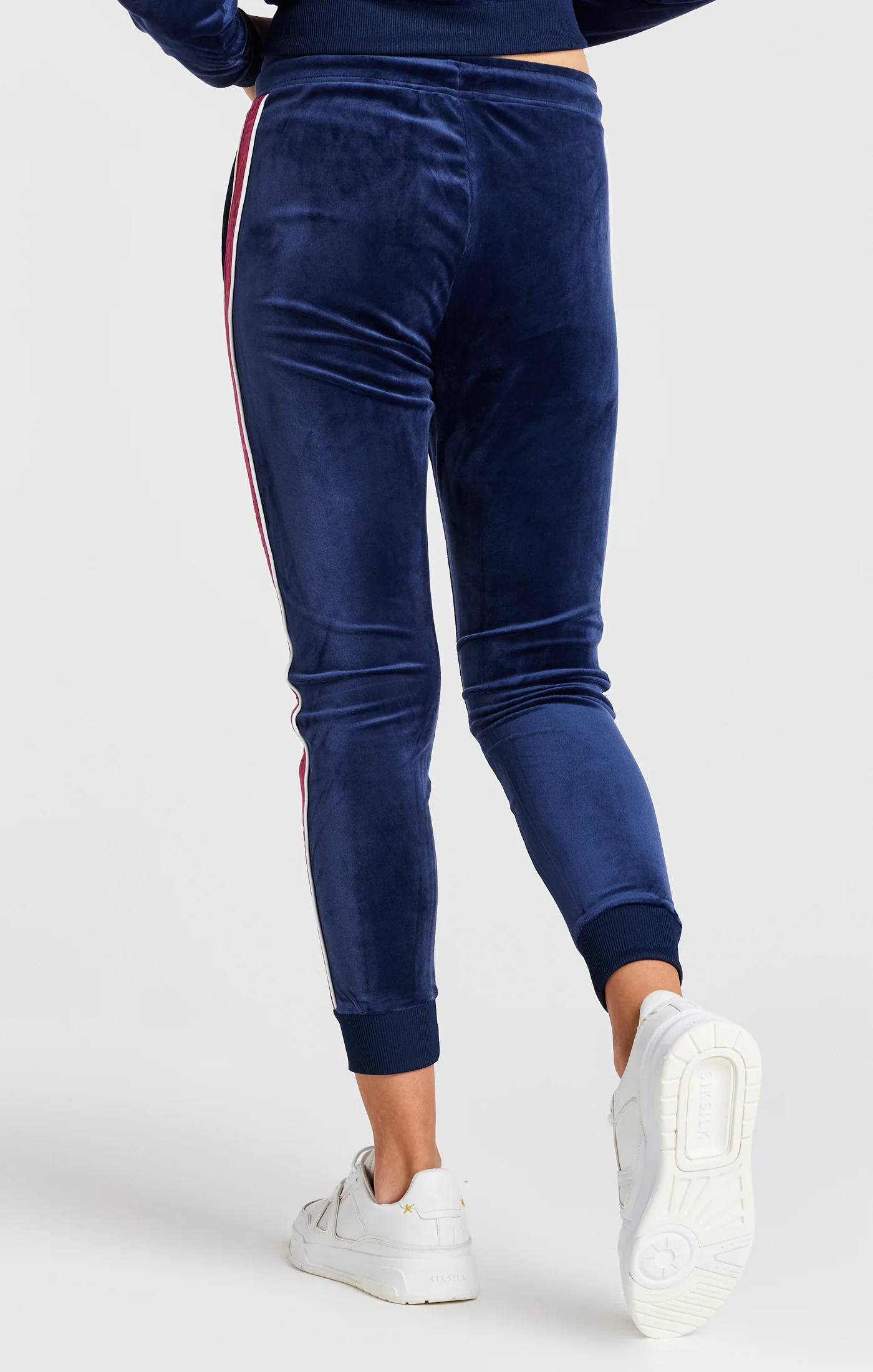 Girls Navy Velour Track Pant - Image 4